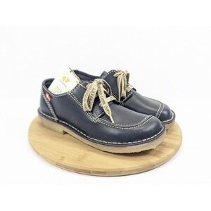 Duck feet Shoes Blue Leather Lace Up Derby Mens 9 Danish Boat Crepe Sole